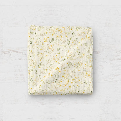 Bamboo Muslin Swaddle Blanket- Mustard Floral