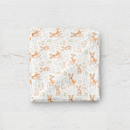 Bamboo Muslin Swaddle Blanket- Fox