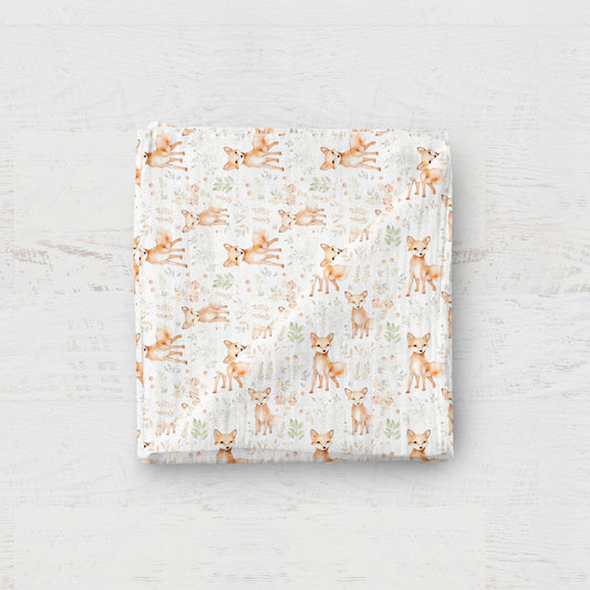 Bamboo Muslin Swaddle Blanket- Fox