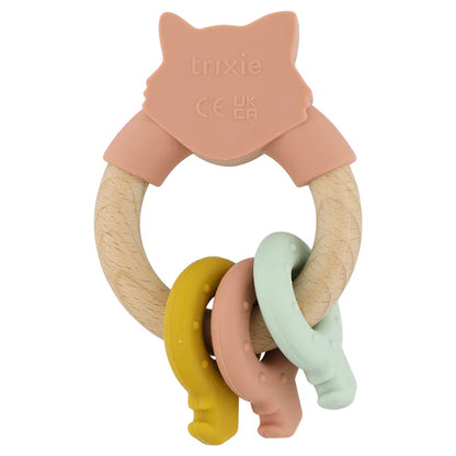 Wooden Silicone Activity Ring- Mrs. Cat