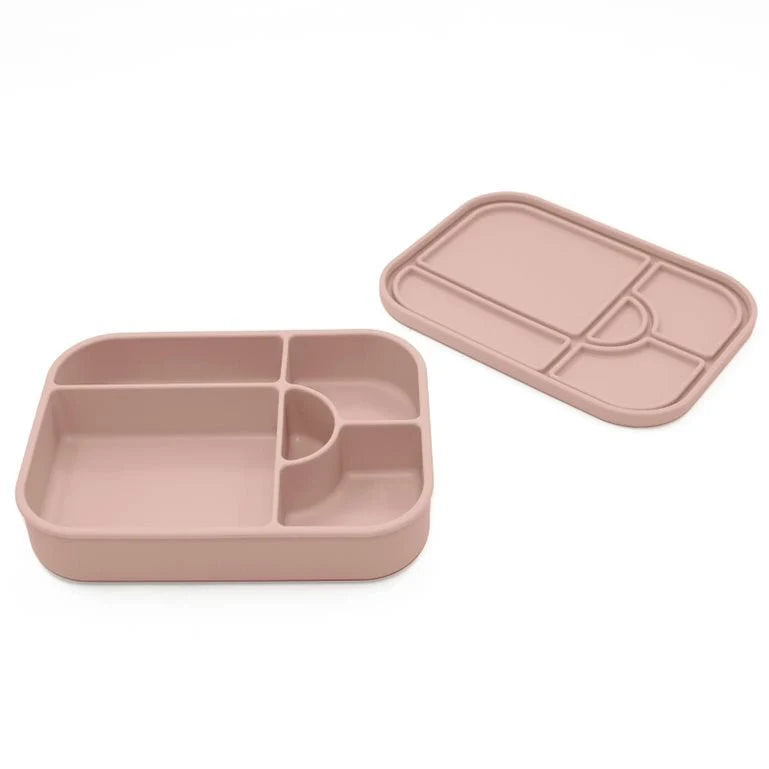 Divided Silicone Large Lunch Box- Soft Blush