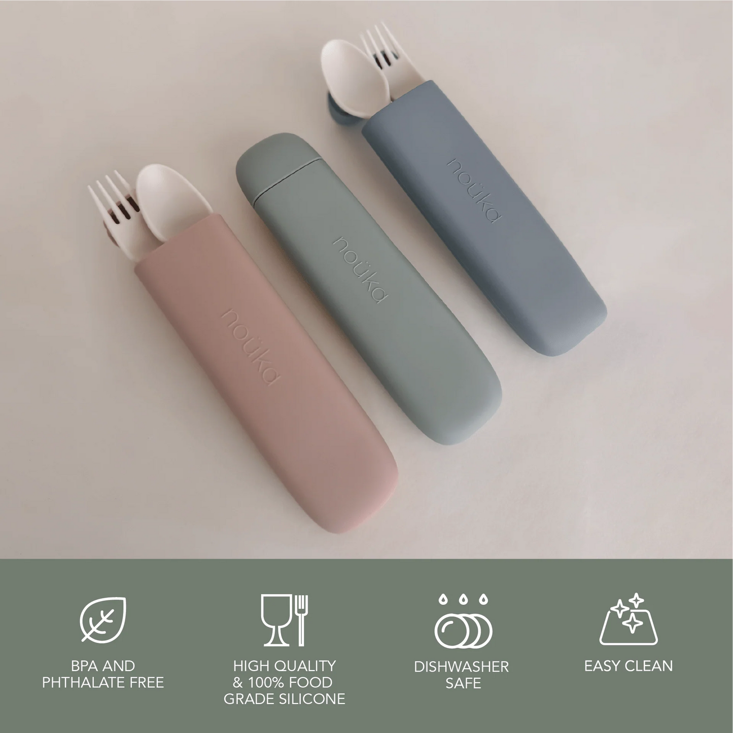 Reusable Utensil Set & Carry Case- Leaf
