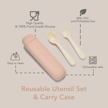 Reusable Utensil Set & Carry Case- Wave