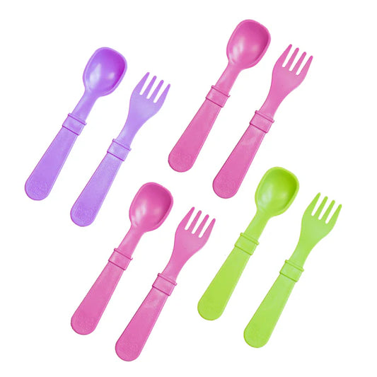 Re-Play Utensils 8pk.- Bright Pink/Lime/Purple