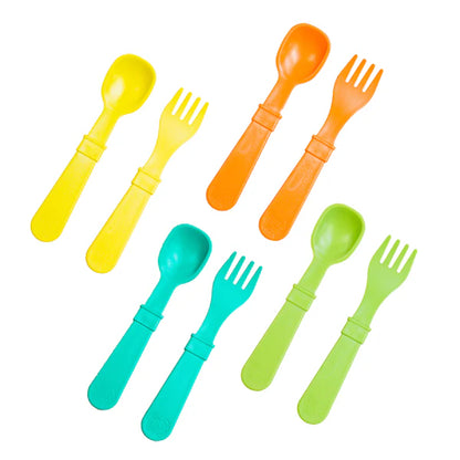 Re-Play Utensils 8pk.- Aqua/Lime/Yellow/Orange