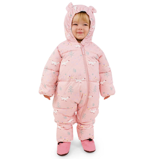 Toasty-Dry 1pc. Baby Snowsuit- Pink Forest