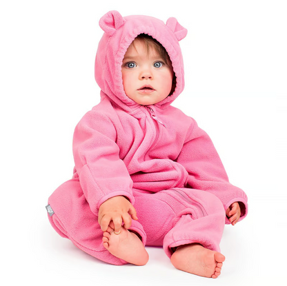 Watermelon Pink Baby Fleece Bunting Suit