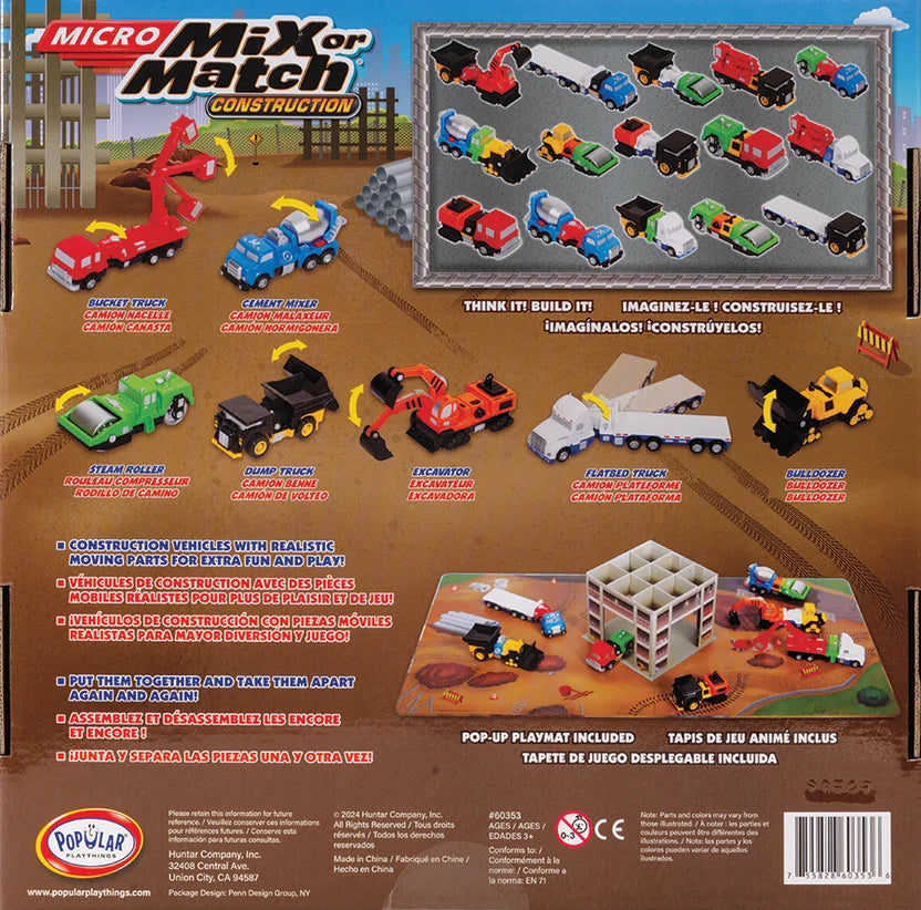 Micro Mix and Match Magnetic Construction Vehicles