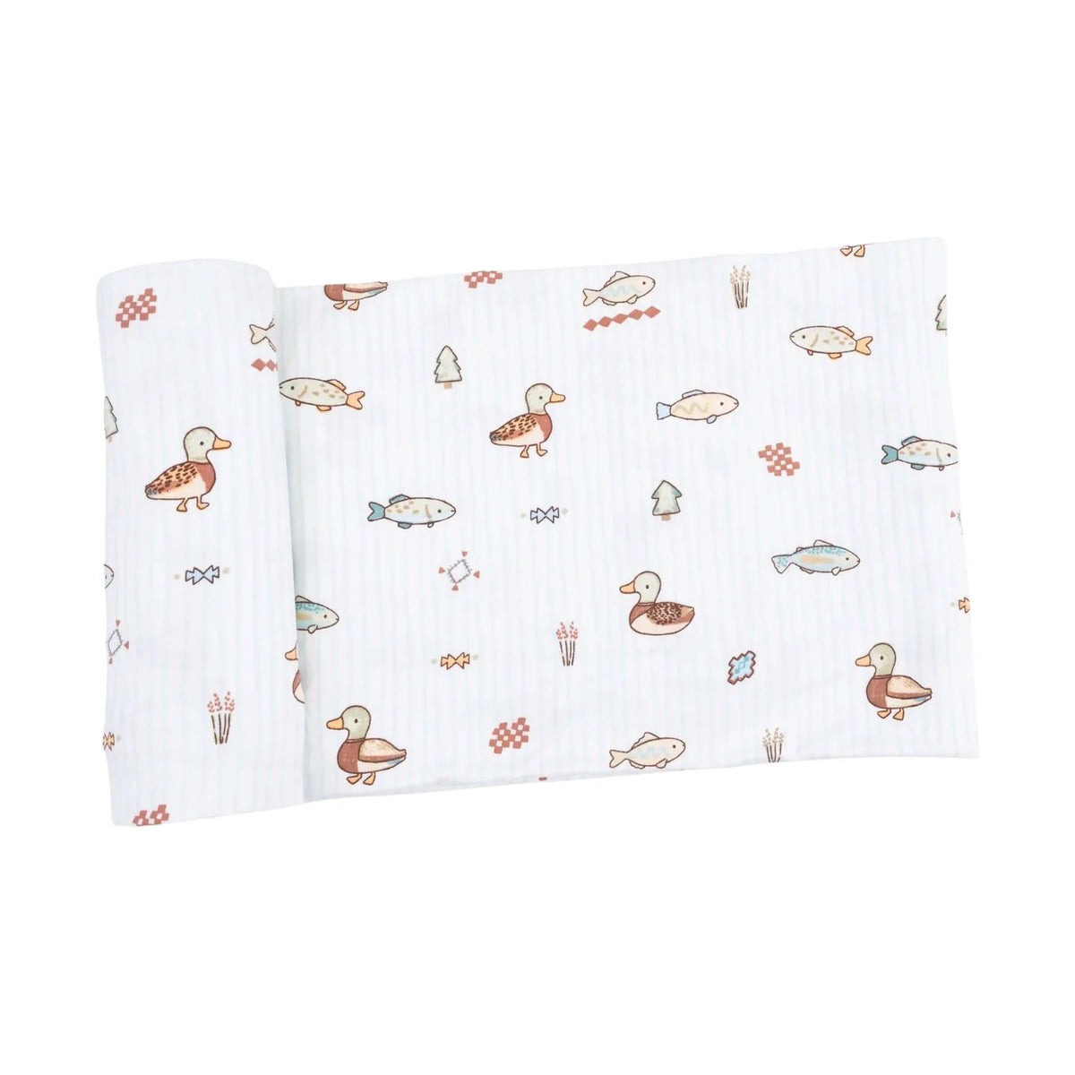 Bamboo Jersey Swaddle Blanket- Lake Cuties