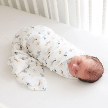 Cotton Muslin Swaddle Blanket 2pk.- Puppies and Stars