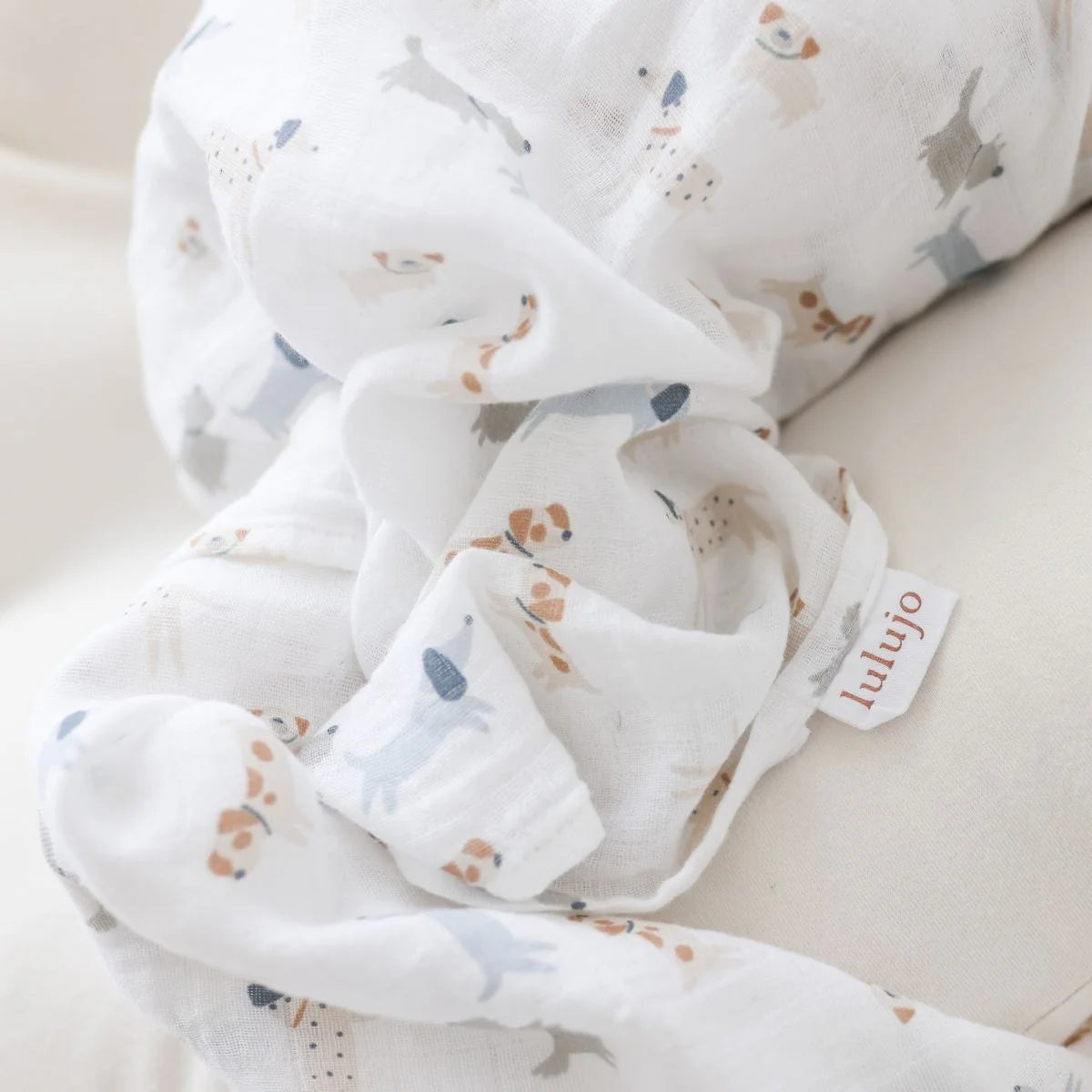 Cotton Muslin Swaddle Blanket 2pk.- Puppies and Stars