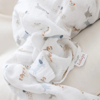 Cotton Muslin Swaddle Blanket 2pk.- Puppies and Stars