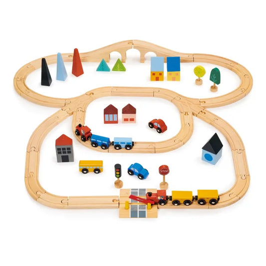 Wooden Town Train Set