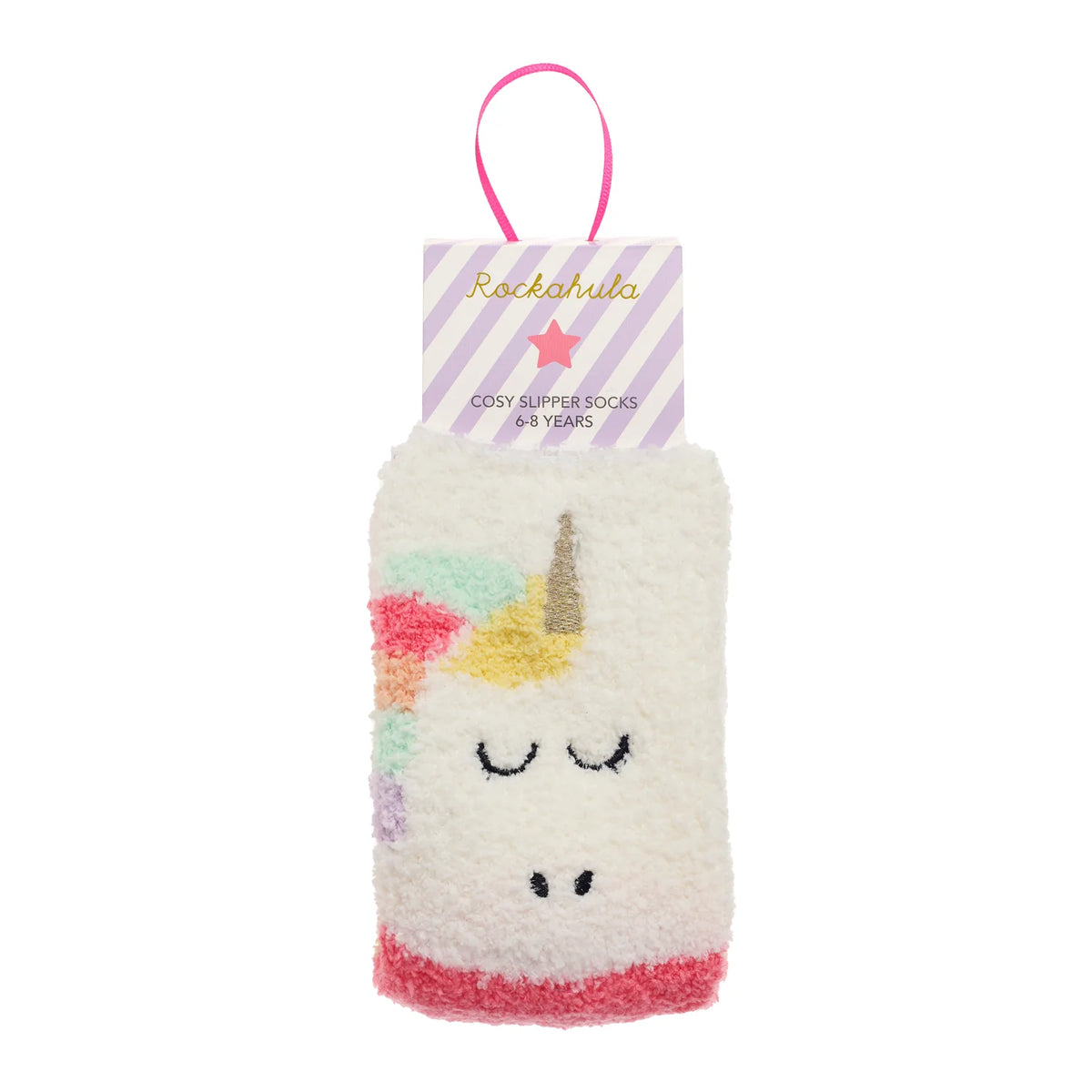 Rainbow Unicorn Cozy Slipper Socks