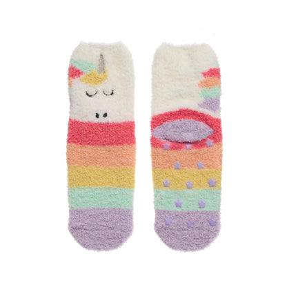 Rainbow Unicorn Cozy Slipper Socks