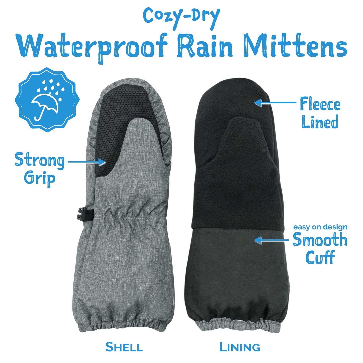 Cozy-Dry Rain Mittens- Space Dinos