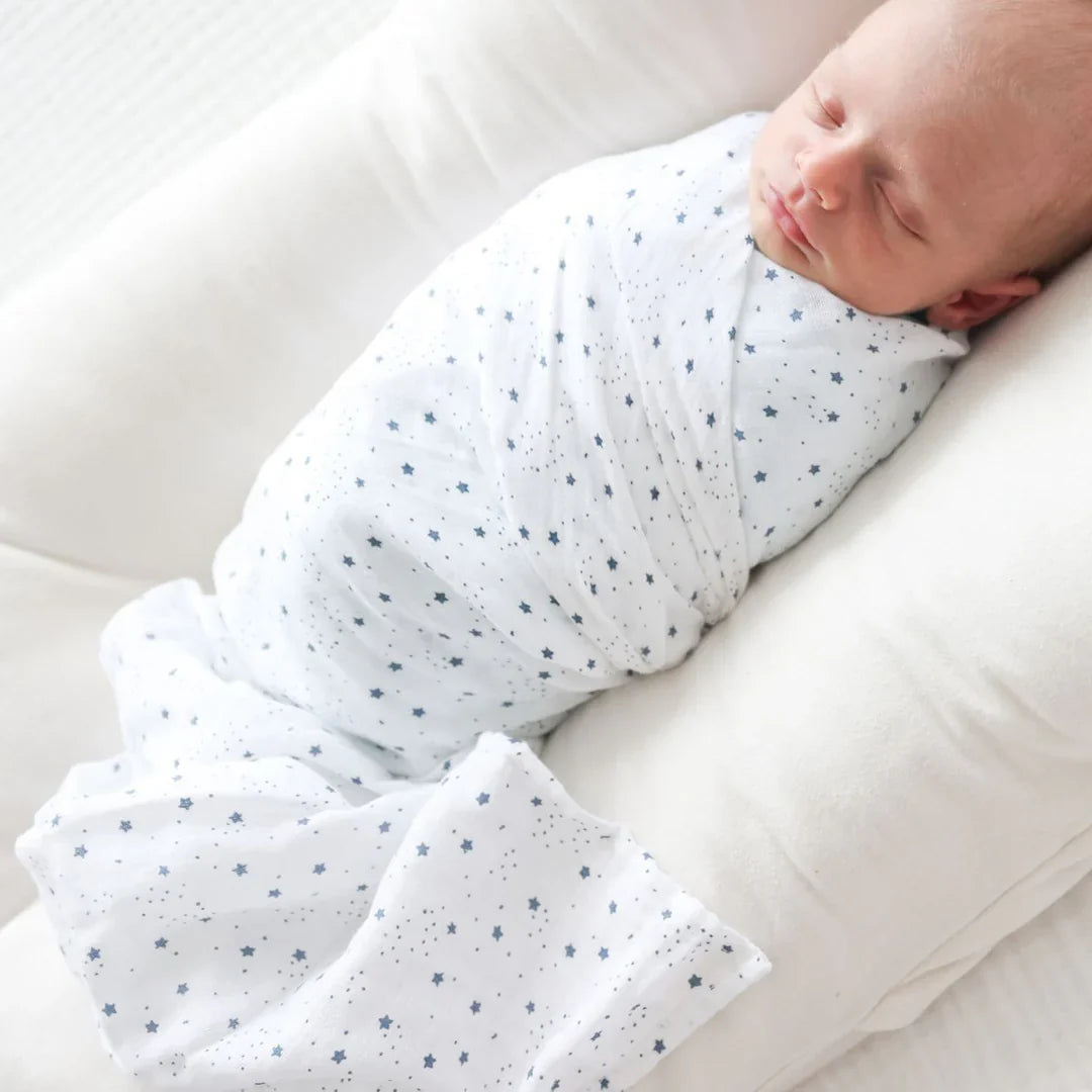 Cotton Muslin Swaddle Blanket 2pk.- Puppies and Stars