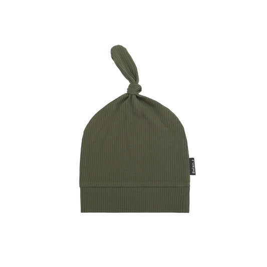 Ribbed Bamboo Knotted Hat- Forest Green