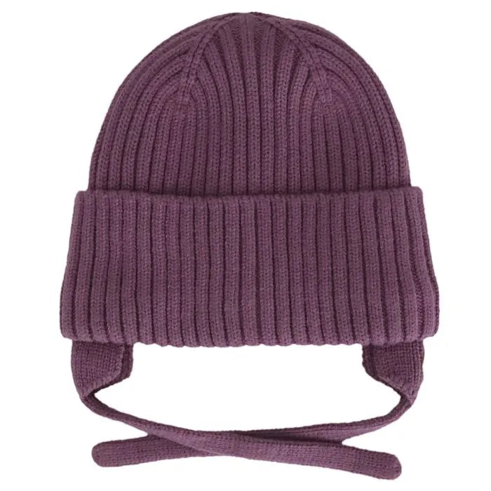Plush-Lined Ribbed Knit Beanie- Orchid