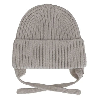 Plush-Lined Ribbed Knit Beanie- Moonbeam