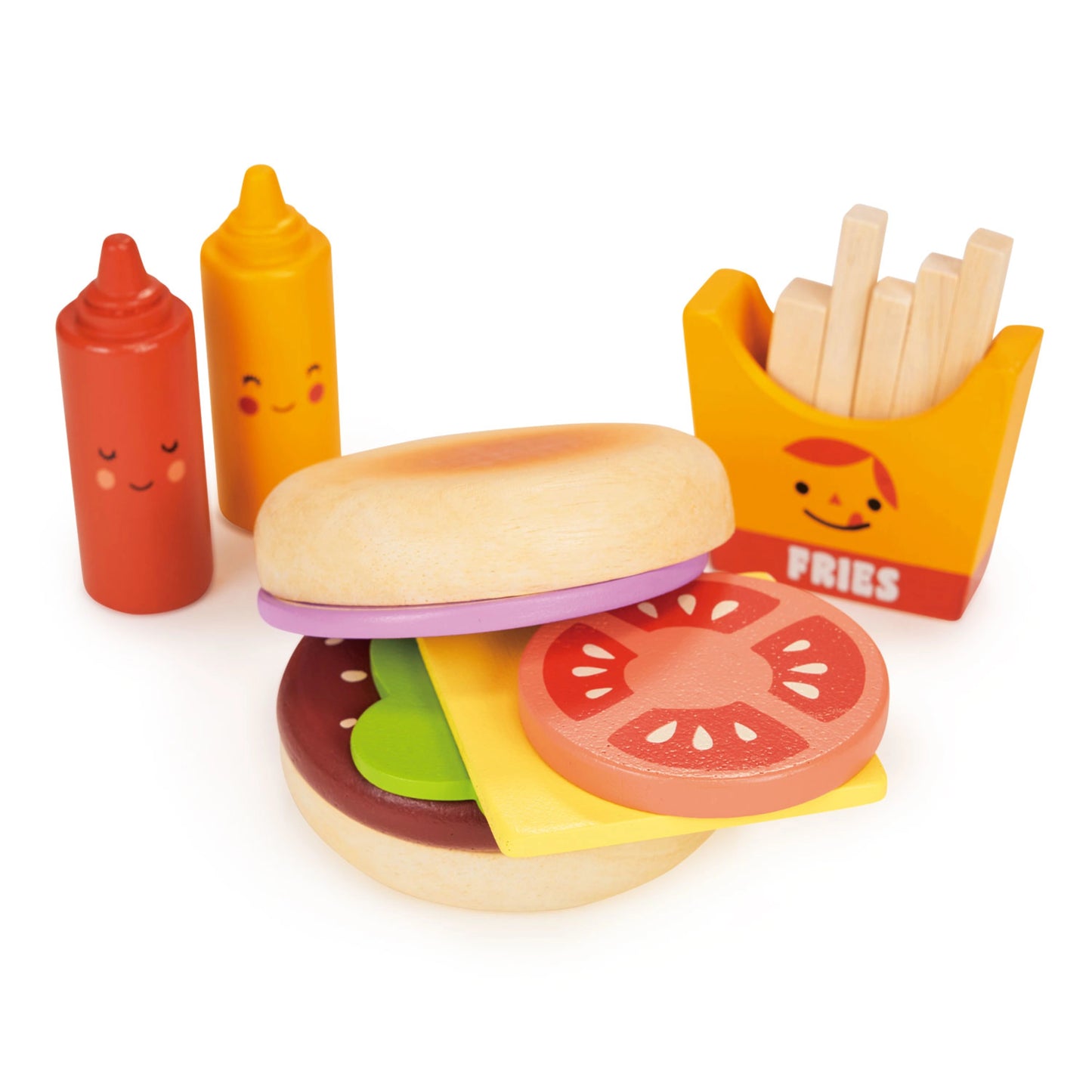 Wooden Take-Out Burger Set