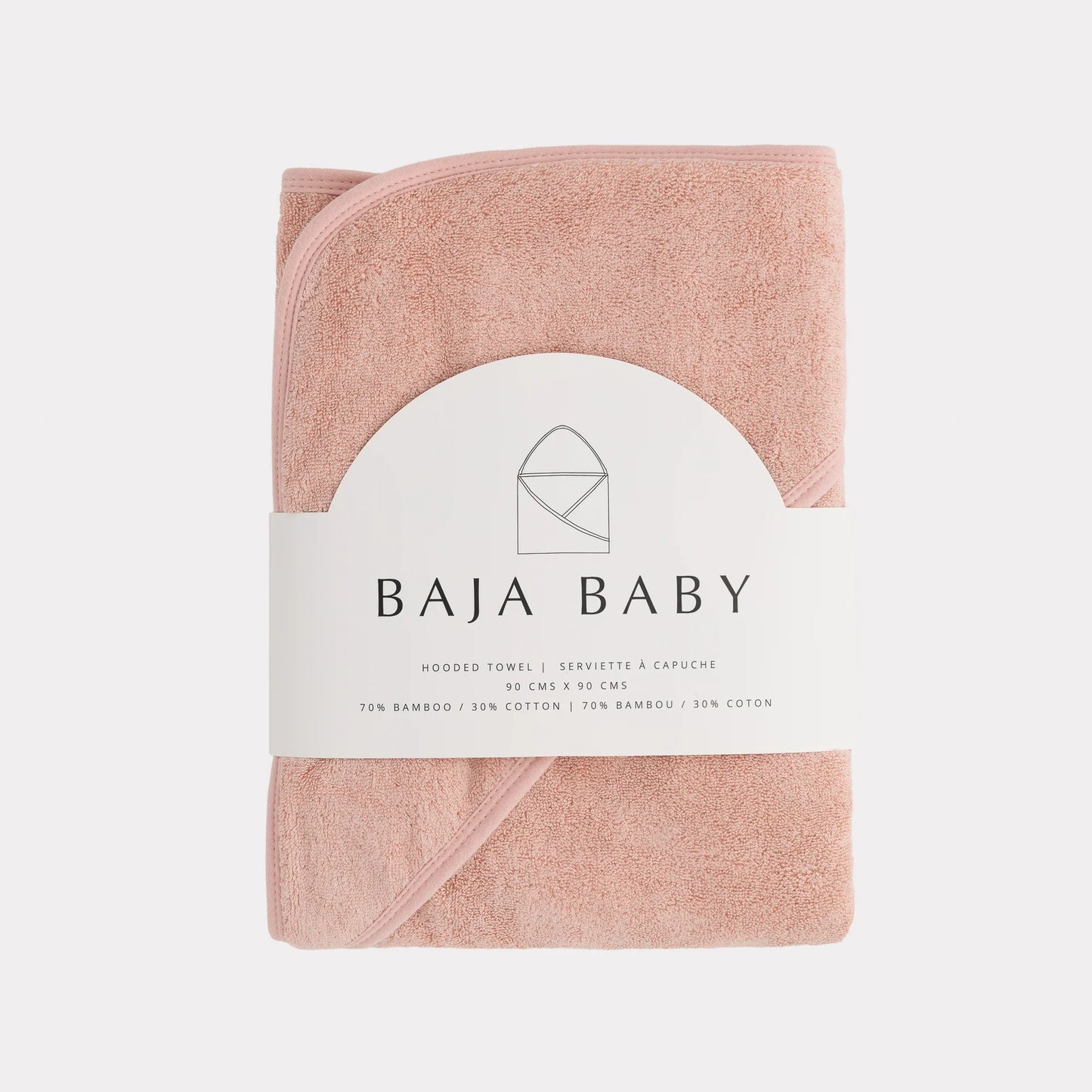 Bamboo & Cotton Hooded Towel- Rose