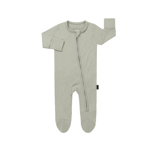 Bamboo Footed Zipper Sleeper- Sage