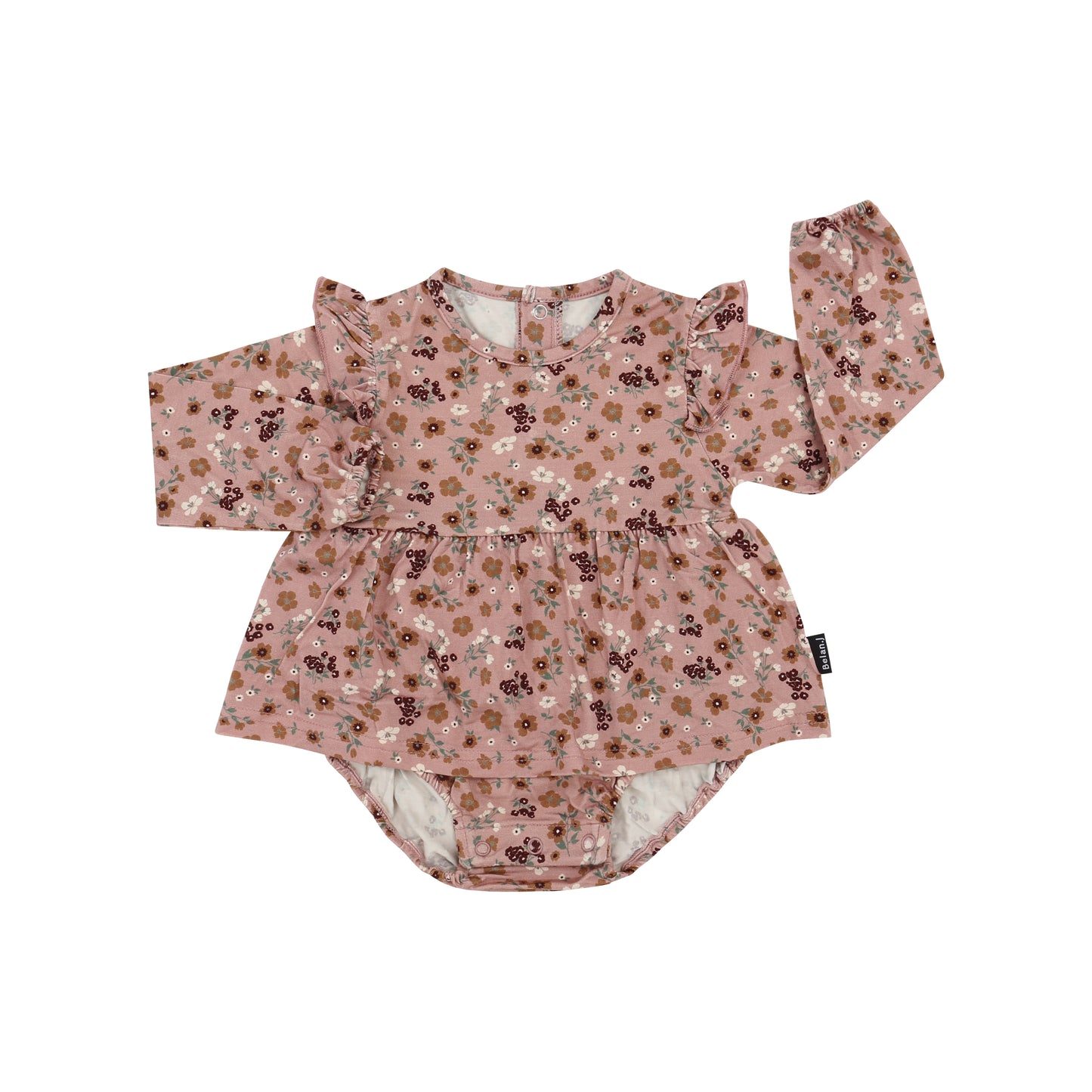 Bamboo Long Sleeve Skirted Onesie- Velvet Garden