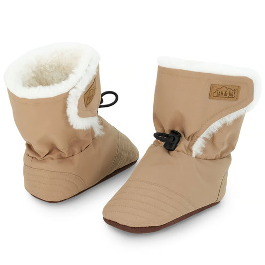 Stay-Put Winter Booties- Soft Brown