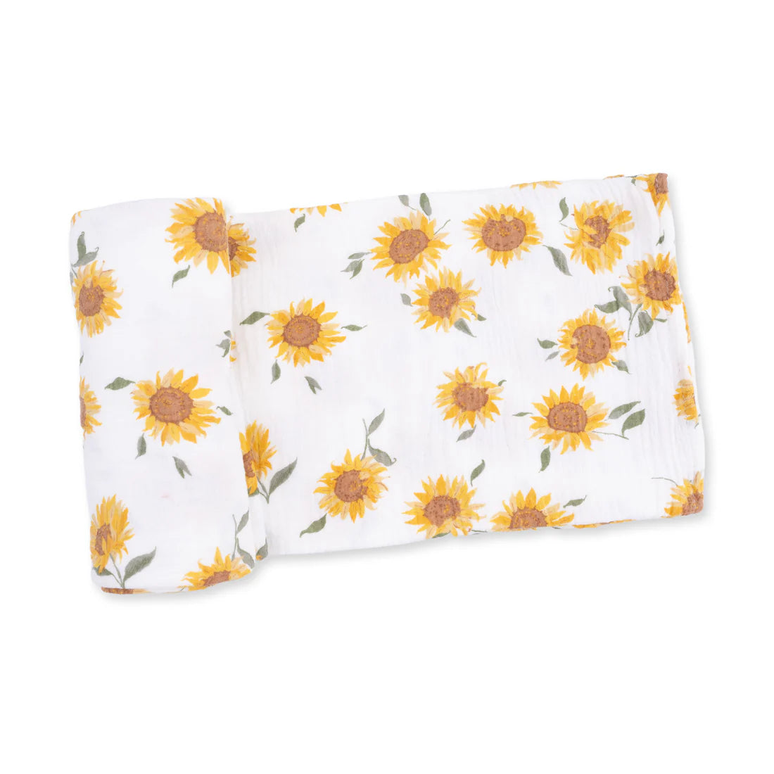 Cotton Muslin Swaddle Blanket- Baby Sunflowers