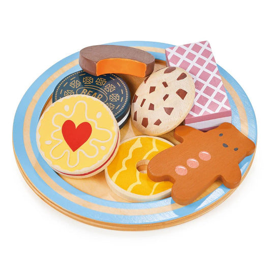 Teatime Wooden Biscuit Plate