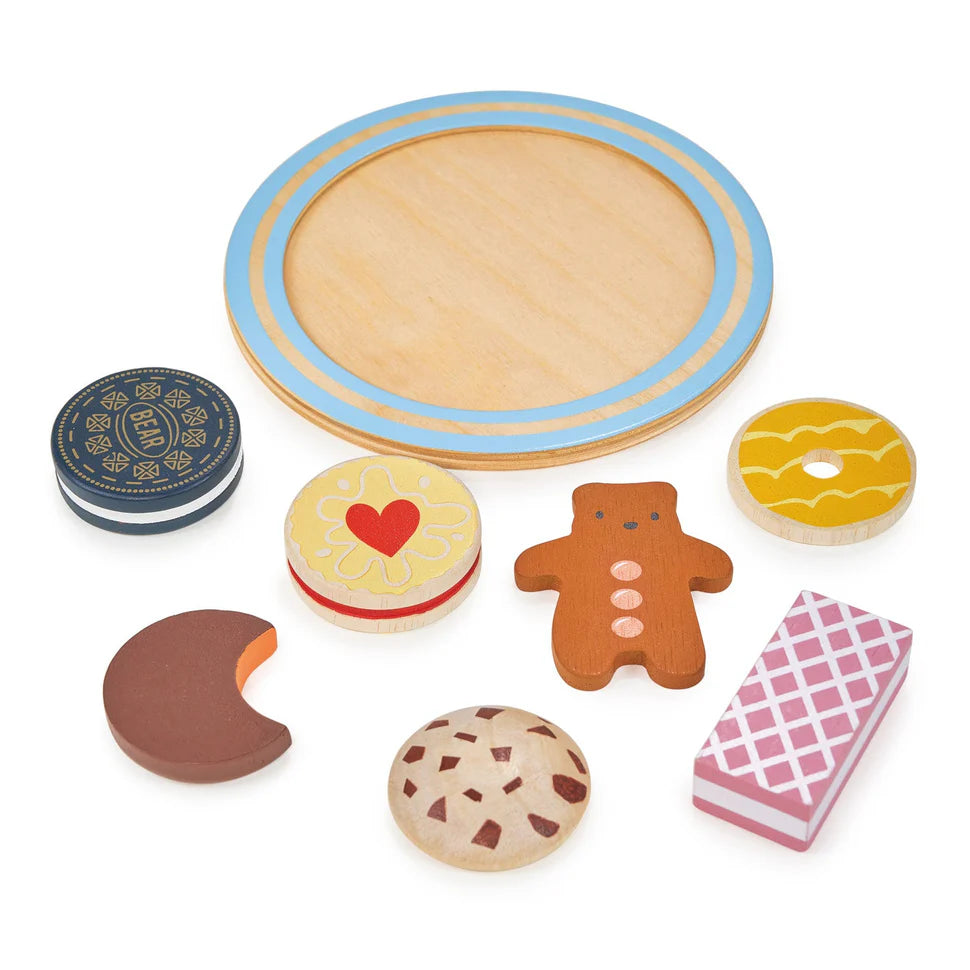 Teatime Wooden Biscuit Plate