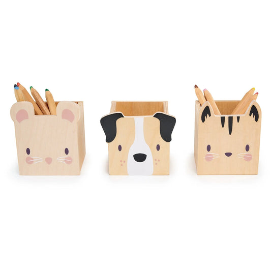 Wooden Pet Pencil Holders