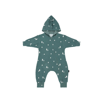 Bamboo Baggy Hoodie Zipper Jumpsuit- Tiny Trees