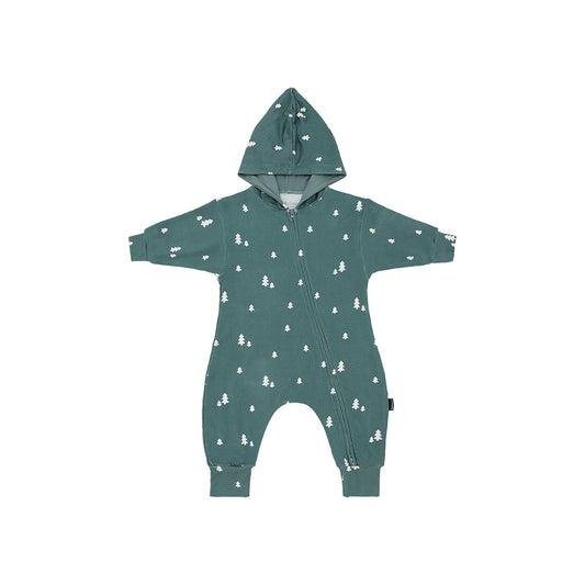 Bamboo Baggy Hoodie Zipper Jumpsuit- Tiny Trees