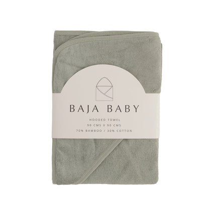 Bamboo & Cotton Hooded Towel- Sage