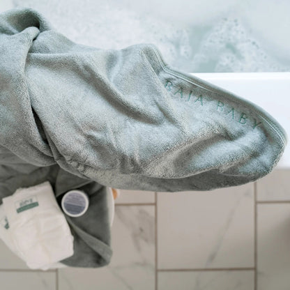 Bamboo & Cotton Hooded Towel- Sage