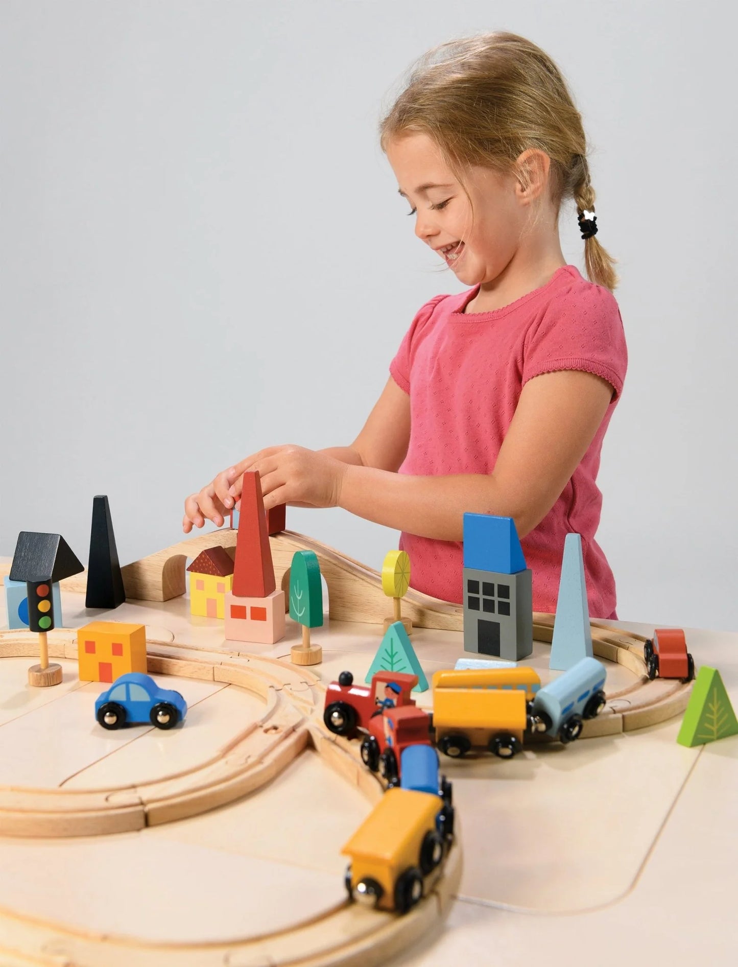Wooden Town Train Set