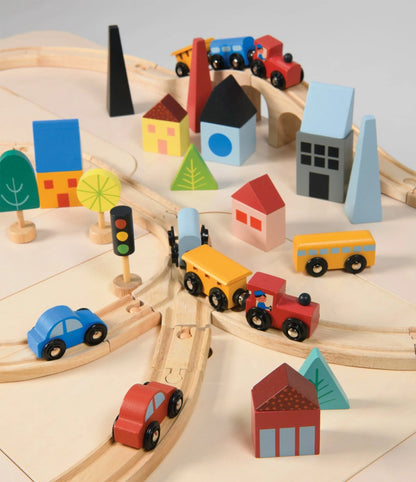 Wooden Town Train Set