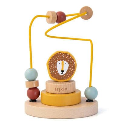 Wooden Bead Maze and Stacker- Mr. Lion