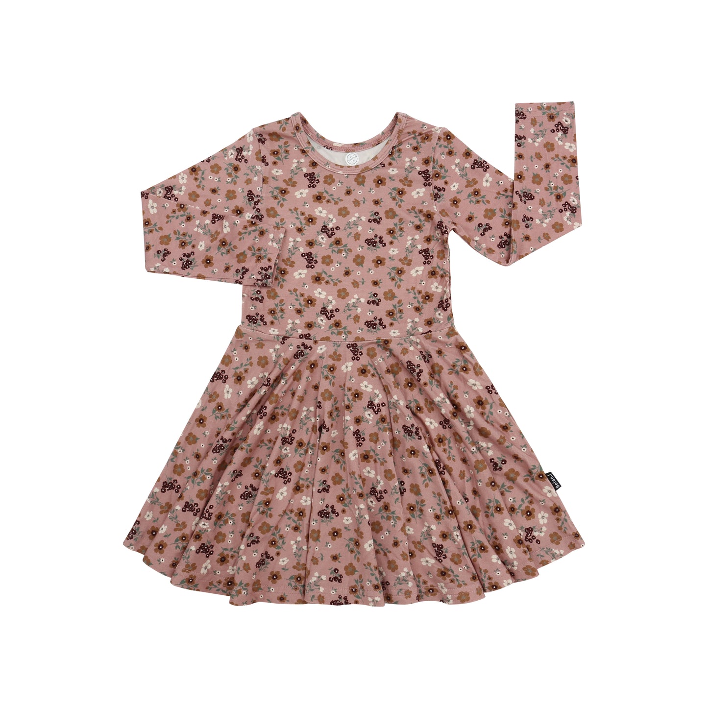 Bamboo Long Sleeve Twirl Dress- Velvet Garden