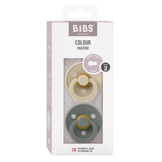 Colour Round Pacifier 2pk.- Vanilla/Pine