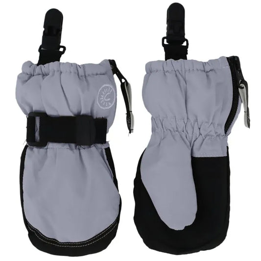 Short Cuff Winter Mitts with Clip- Lavender
