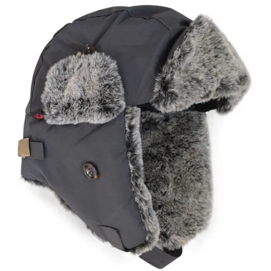 Puffer Trapper Hat- Charcoal