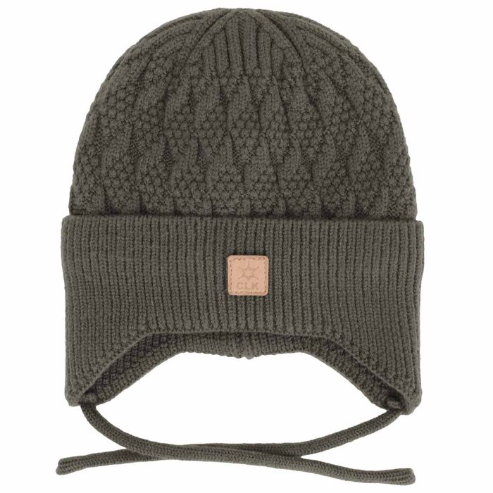 Plush-Lined Knit Soft Touch Hat- Moss