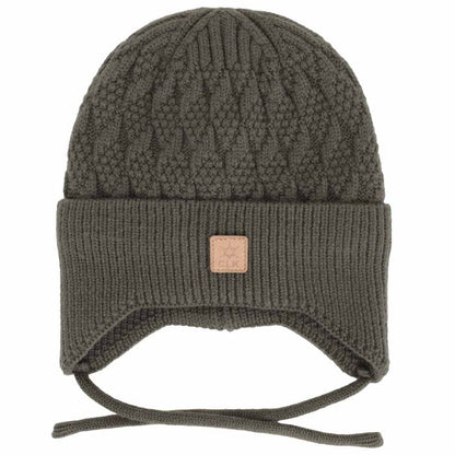 Plush-Lined Knit Soft Touch Hat- Moss