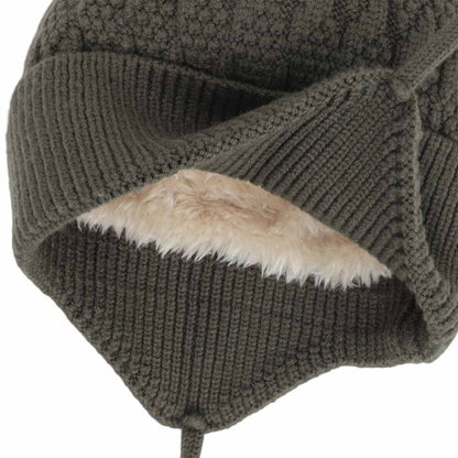 Plush-Lined Knit Soft Touch Hat- Moss