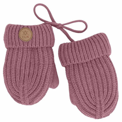 Plush-Lined Corded Knit Soft Touch Mittens- Cameo Pink