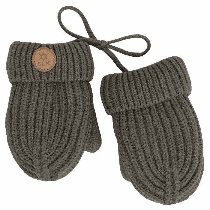 Plush-Lined Corded Knit Soft Touch Mittens- Moss