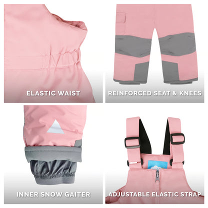 Toasty-Dry Snow Bib Pants- Dusty Pink